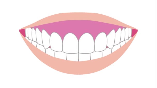 Žvýkačkové Úsměvy Kterých Jsou Vidět Dásně Když Usmíváš Ilustrační Video — Stock video