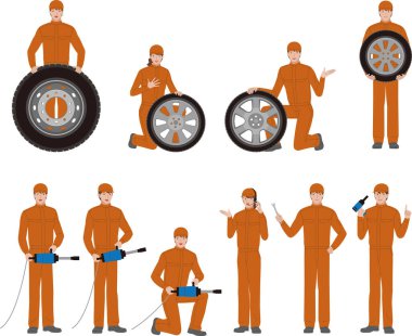 Otomobil tamircisi çizimi