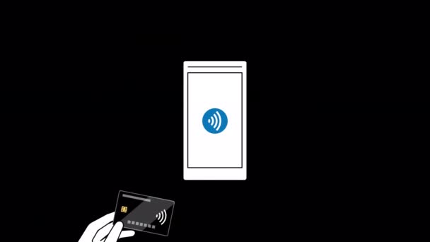 Kontaktloses Bezahlen Mit Kreditkarten Apps Und Smart Watches — Stockvideo
