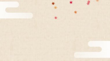 Japonya 'da sonbahar manzarası, sonbahar yaprakları dağılıyor ve geyikler ortaya çıkıyor. Resim videosu