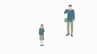 Üniformalı Asyalı erkekler ve kadınlar. Cinsiyet Çeşitliliği Cinsiyetsiz İllüstrasyon Videosu