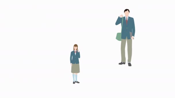 Asian Men Women Uniform Sexuality Diversity Genderless Illustration Video — Stock Video