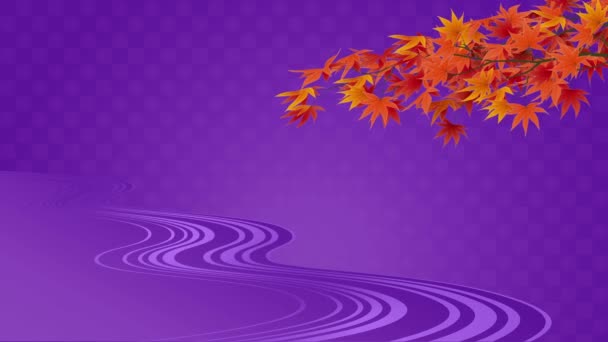 日式秋叶与流水花纹视频解说 — 图库视频影像