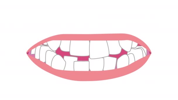 牙齿叠得不均匀 牙齿拥挤 牙齿排列得漂亮的录像 — 图库视频影像