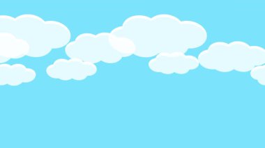 Döngü içinde akan bulutların basit illüstrasyon videosu