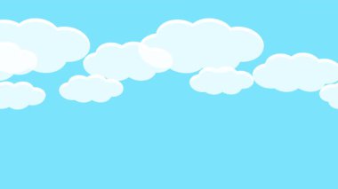 Döngü içinde akan bulutların basit illüstrasyon videosu