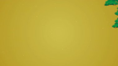 Çam, bambu, erik, kırmızı erik, beyaz erik ve altın arkaplan. Japon resim tarzı animasyon canlandırma videosu soldan ve sağdan görünmektedir