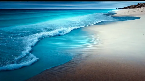 Плавные Волны Пляжной Сцене — стоковое фото