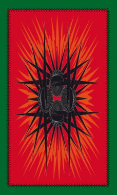 Tarot kartı tasarımı, Büyücüler Yıldızı. Ters tarafa. Tarot arkaplanı 