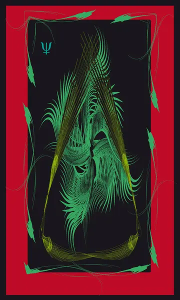 Tarot kartları, sırt tasarımı, Sualtı Dünyası. Neptün