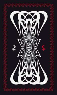Tarot kartları - sırt tasarımı. Lilith ve Selena