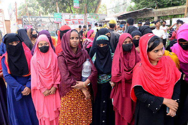 Garments workers of She and He Apparels limited stage a demonstration demanding their due three month salary in front of National press club in Dhaka, Bangladesh, on November 14, 2022
