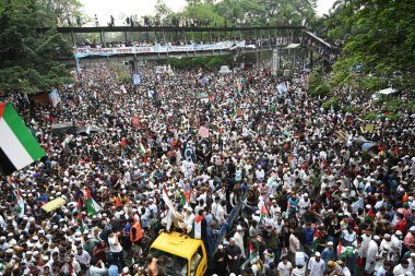 Dhaka, Bangladeş 'teki Filistinlilerle dayanışmayı ifade etmek amacıyla 12 Nisan 202' de düzenlenen 