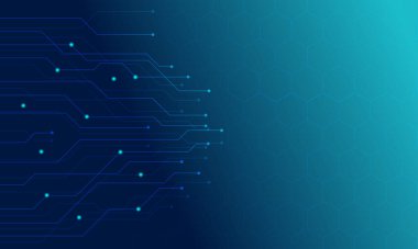 Soyut çizgiler, altıgen ve noktaları teknoloji temasına bağlayan noktalar. EPS. Vektör Tasarımı