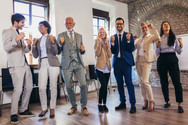 Happy Business People Celebrating Success Company — Stock Photo, Image