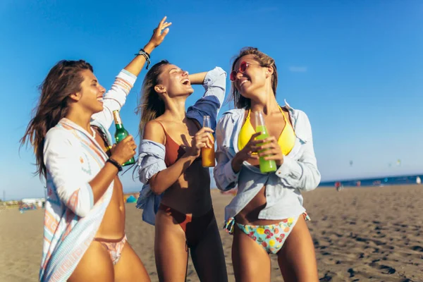 Grupa Przyjaciół Imprezie Plaży — Zdjęcie stockowe