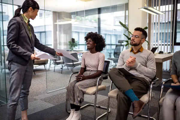 Multiethnic Business People Waiting Job Interview — Stock Photo, Image