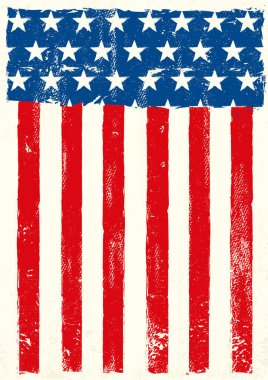 Bir poster için bir Grunge American bayrağı
