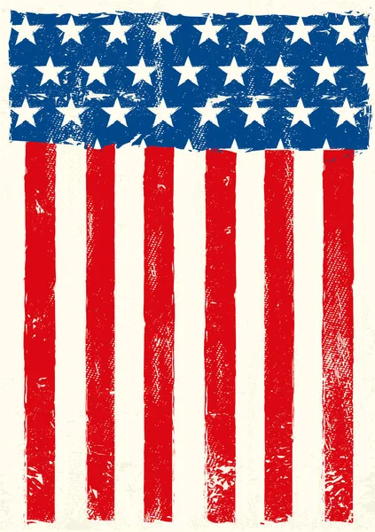 Grunge Americká Vlajka Pro Plakát — Stockový vektor