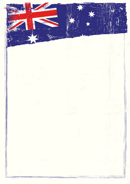 Een Grunge Australische Vlag Voor Een Poster Met Een Groot — Stockvector