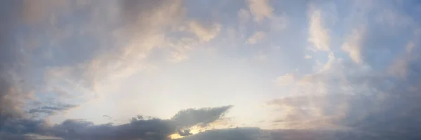 Panorama Crepúsculo Cielo Nube Fondo Mañana Hermoso Paisaje Nublado Pastel — Foto de Stock
