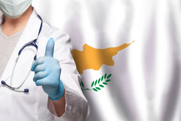 Chypre Main Médecin Montrant Pouce Vers Haut Geste Positif Sur — Photo