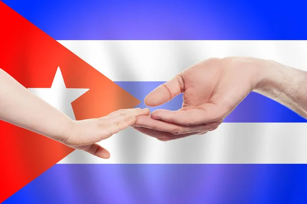 Bebé Cubano Padres Familia Fondo Bandera Cuba Ayuda Ayuda Apoyo —  Fotos de Stock