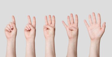 Beyaz arkaplanda sayma işareti kümesi