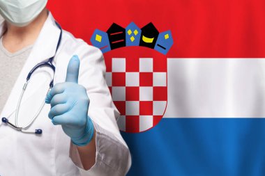Kroatian doktorunun eli, Kroatia arka planında olumlu bir hareket gösteriyor.