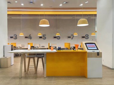 Boş banka resepsiyon ofisi iç arkaplan