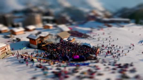 Montaña Estación Esquí Música Festival Nieve — Vídeos de Stock