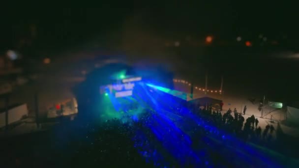 Estación Esquí Festival Rave Música Nieve — Vídeos de Stock