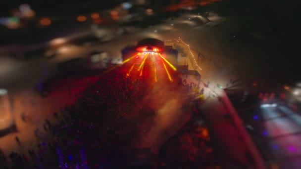 Lasers Rave Music Crowd Festival — Stok Video