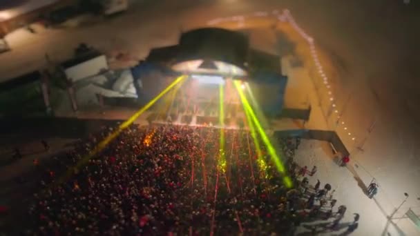 Lasers Rave Muziek Publiek Festival — Stockvideo