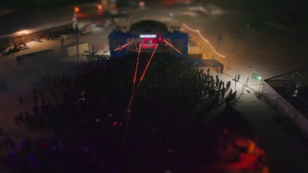 Lasrar Rave Musik Publiken Festivalen — Stockvideo