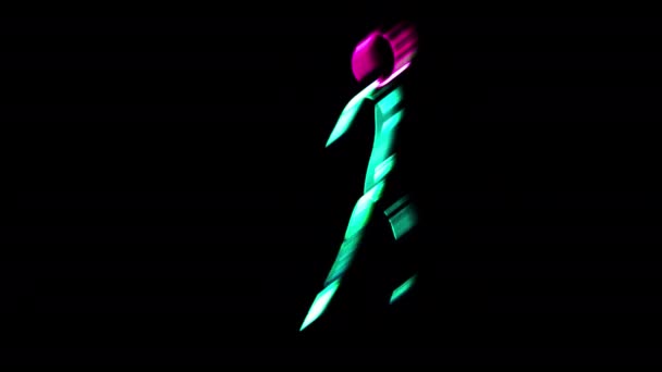 Tonåring Dansa Roligt Flerfärgade Glödande Neon Sticks Suit Skjuten Med — Stockvideo