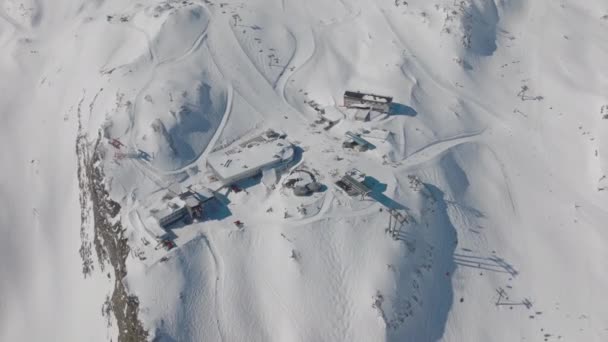 Drone Estación Esquí Montaña Nieve Vacaciones — Vídeos de Stock