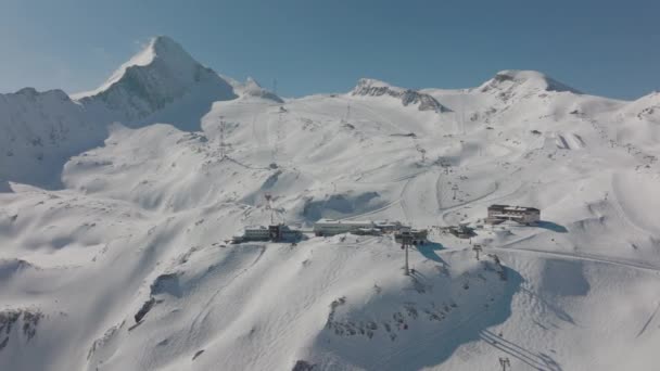 Drone Neve Montanha Ski Resort Ski Slope — Vídeo de Stock