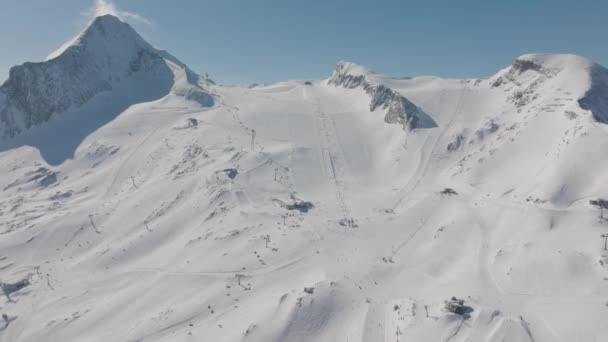 Drone Ski Slope Neve Montanha — Vídeo de Stock