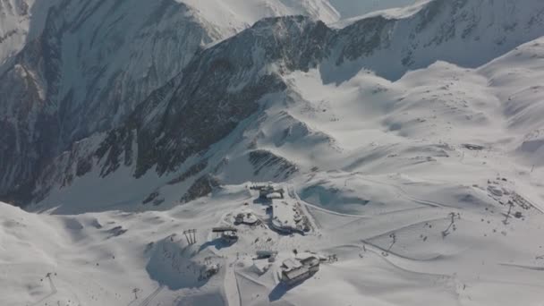 Drone Resort Piste Ski Montagne Neige — Video