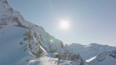 Drone, Man, Mountain, Ridge, Snow