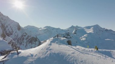 Drone, Sunlight, Snow, Mountain, Man