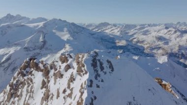 Drone, Cross, Mountain, Snow, Peak