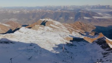 Drone, Snow, Mountain, Shadow, Summit