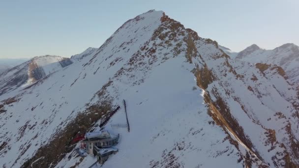 Drone Resort Berg Sneeuw Top — Stockvideo