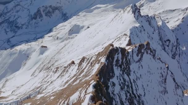 Drone Pico Nieve Montaña Paisaje — Vídeo de stock