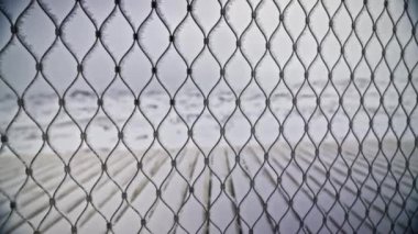 Çit, kar, yürüyüş yolu, buz, soğuk