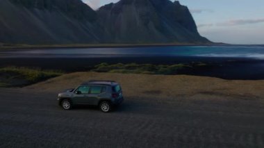 Jeep, Driving, Road, Mountain, Sunset
