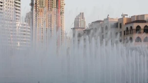Video Showing Line Surging Fountain Located Dubai — Stock Video
