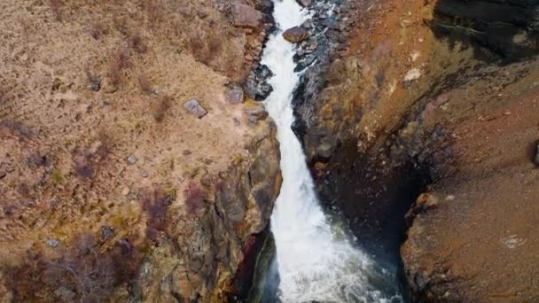 Cañón Río Fluir Agua Cataratas — Vídeo de stock